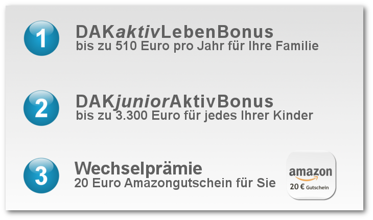 DAK Krankenkasse - Wechseln und Bonus sichern